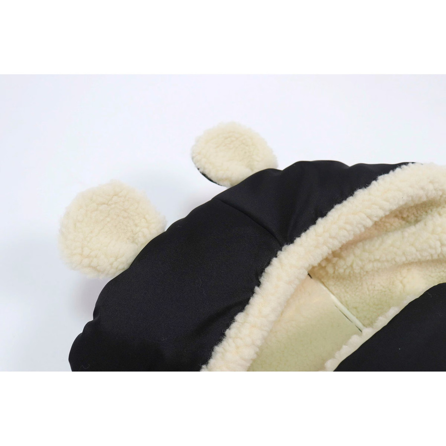 Kaiser Winterfußsack XL EARS WOOL in Schwarz mit Wolle - Bild 3