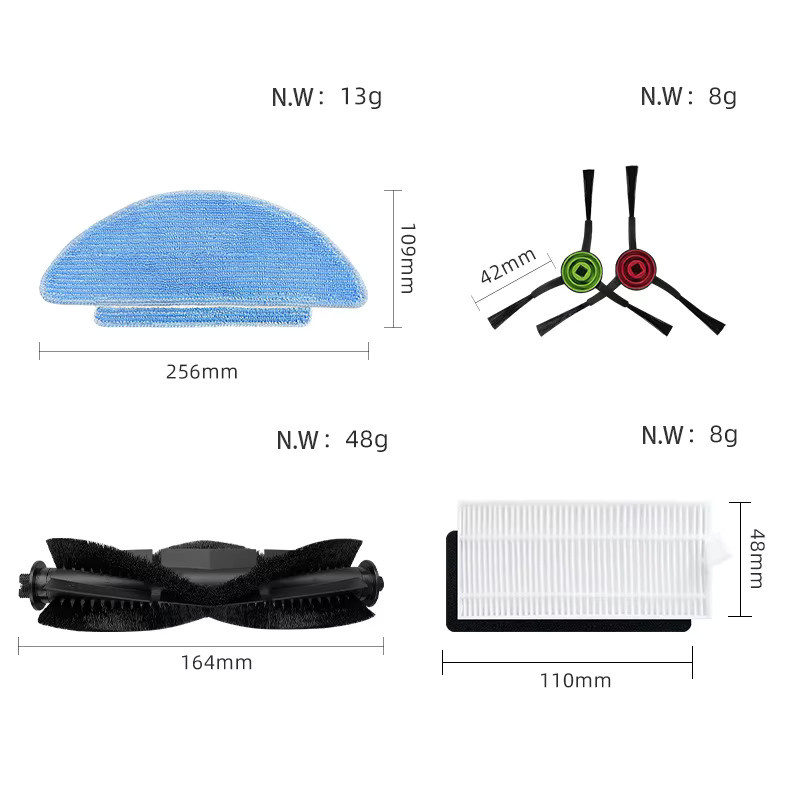 OSSIEAO Ersatzteil-Set mit Hauptbürste, HEPA-Filter und Mopp für Cecotec Conga Ewiges Haustier Max X-treme, Ultimative, Titan und Lebenswichtige Ersatzteile - Bild 1