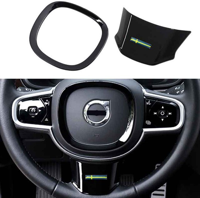LINGLUYANG Lenkrad Zierde Dekoration Abdeckung Aufkleber für Volvo XC90 S90 XC60 S60 V90 V60 - Bild 1