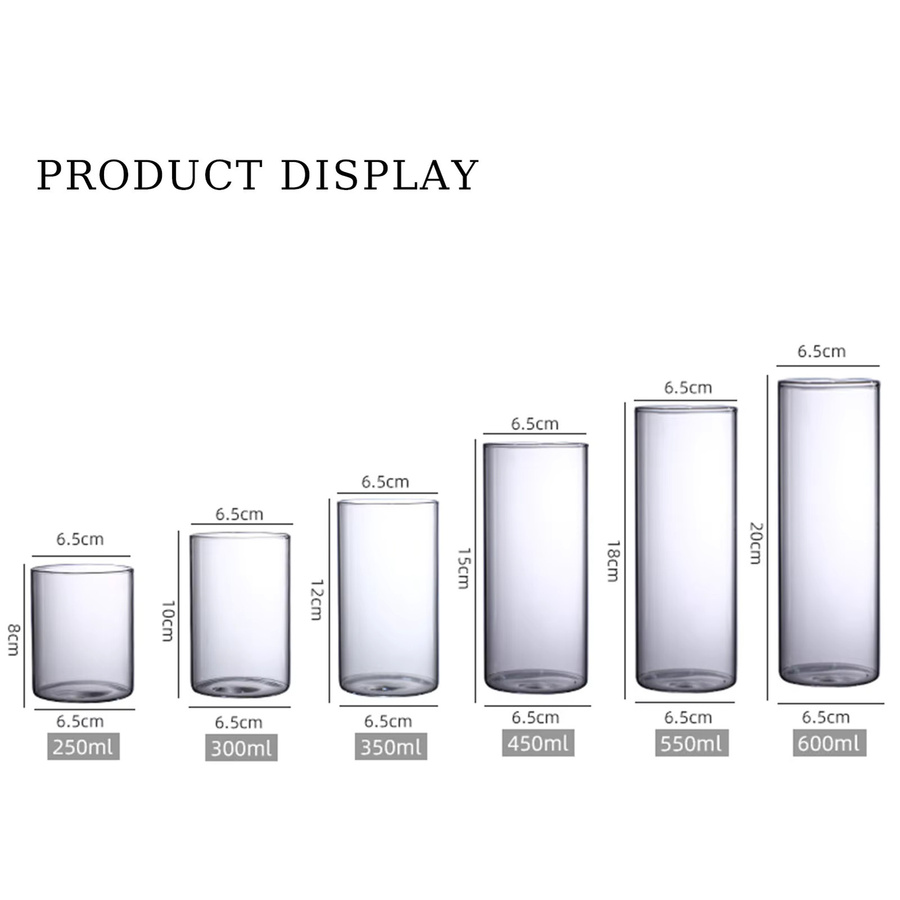 ACRDDK Glaszylindervase aus transparentem Glas für Hydrokulturen, Blumenvase und Kerzenhalter in minimalistischem Design - Bild 2