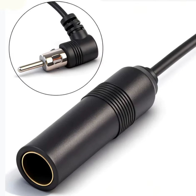 QXNY Stereo-Audio-Radioantennenadapter AM/FM Radioantennenverlängerung Universal-Winkelantenne Stecker-Buchse-Kabel in Schwarz - Bild 2
