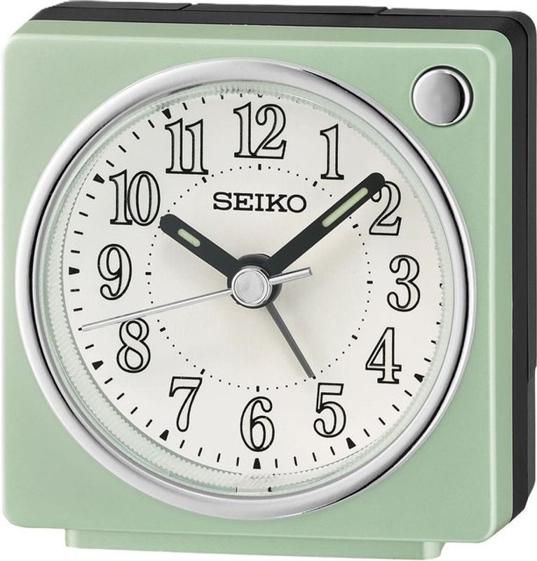 SEIKO Analog-Wecker QHE197M in Grün mit Schlummerfunktion und minimalistischem Design - Bild 1