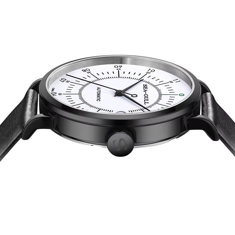 Seagull Armbanduhr, Automatik, Edelstahl, Leder, Saphirglas, Herren - Bild 4