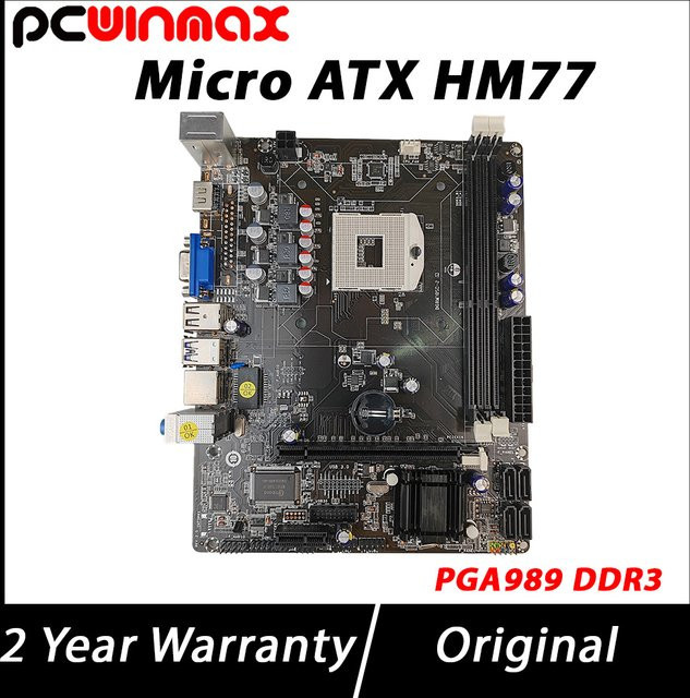 PCWINMAX HM77 Micro-ATX Mainboard DDR3 Sockel PGA989 für Intel i3 i5 i7 Prozessoren der 2. und 3. Generation in Schwarz - Bild 1