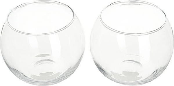 VBS Teelichtglas Bowl transparent, 2 Stück, Durchmesser: 10,5 cm, Höhe: 8,5 cm