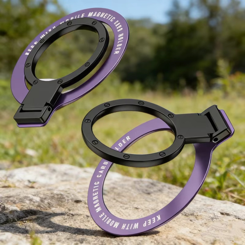 WSSHE Handy-Ringhalter Set mit 360 Grad Drehung und Ständer für iPhones in Schwarz und Weiß - Bild 2