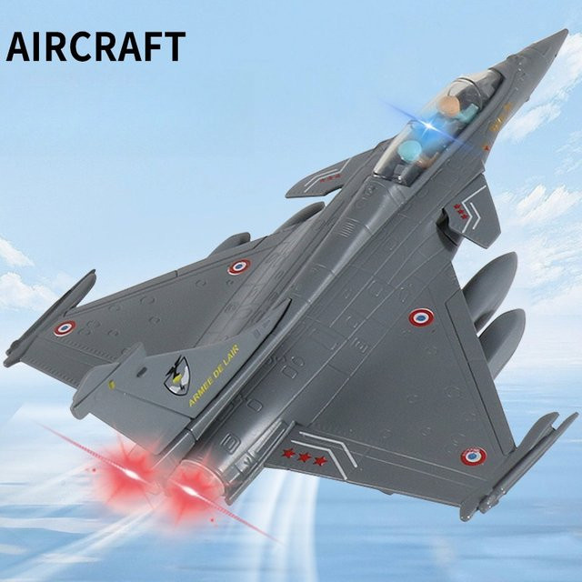 MAKEDA Dassault Rafale Alloy Fighter, Militärflugzeug Modell, Metall, Blau, Grau - Bild 1