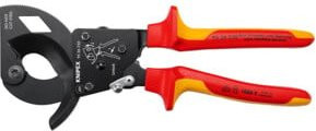 Knipex Kabelschneider mit Ratschenprinzip, isoliert, schwarz, 250 mm - Bild 1