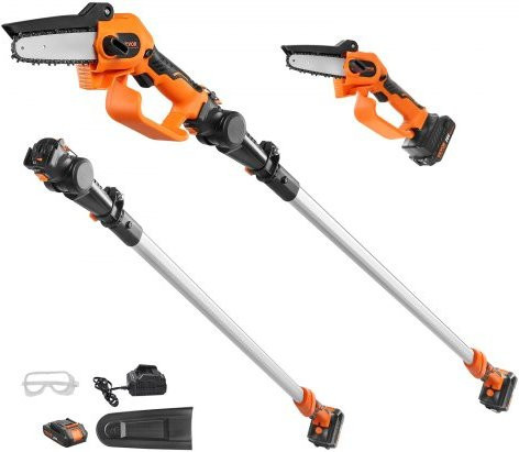 VEVOR 2-in-1 Akku-Hochentaster und Mini-Kettensäge mit 20V 2Ah Akku, bürstenloser Motor, 22000 U/min, Teleskopstiel mit Auszugslänge bis 2,43 m - Bild 1