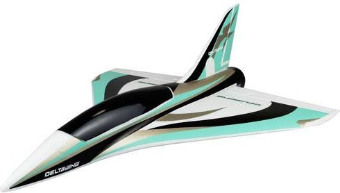 Amewi AMXFlight Delta Wing RC Jetmodell PNP in Schwarz, Türkis und Gold mit 550 mm Spannweite - Bild 1