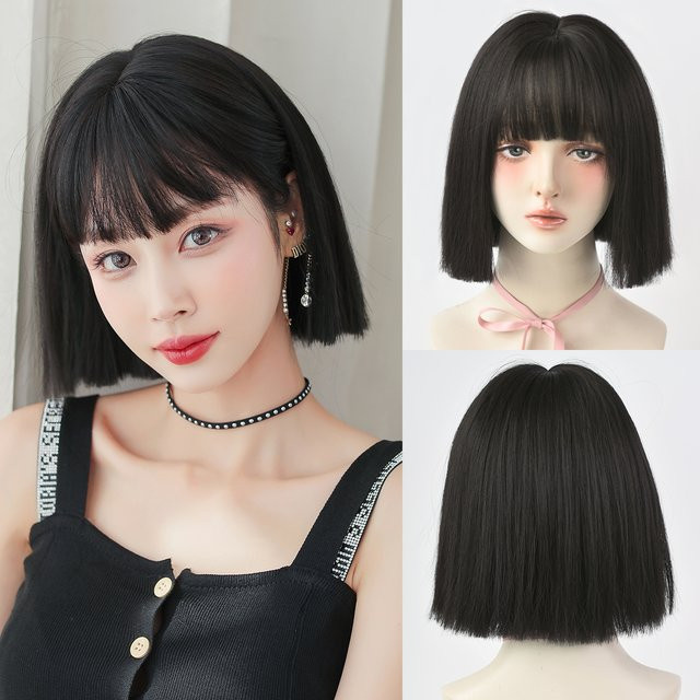 7JHH WIGS Perücke, Bob, schwarz, synthetisch, Damen - Bild 1