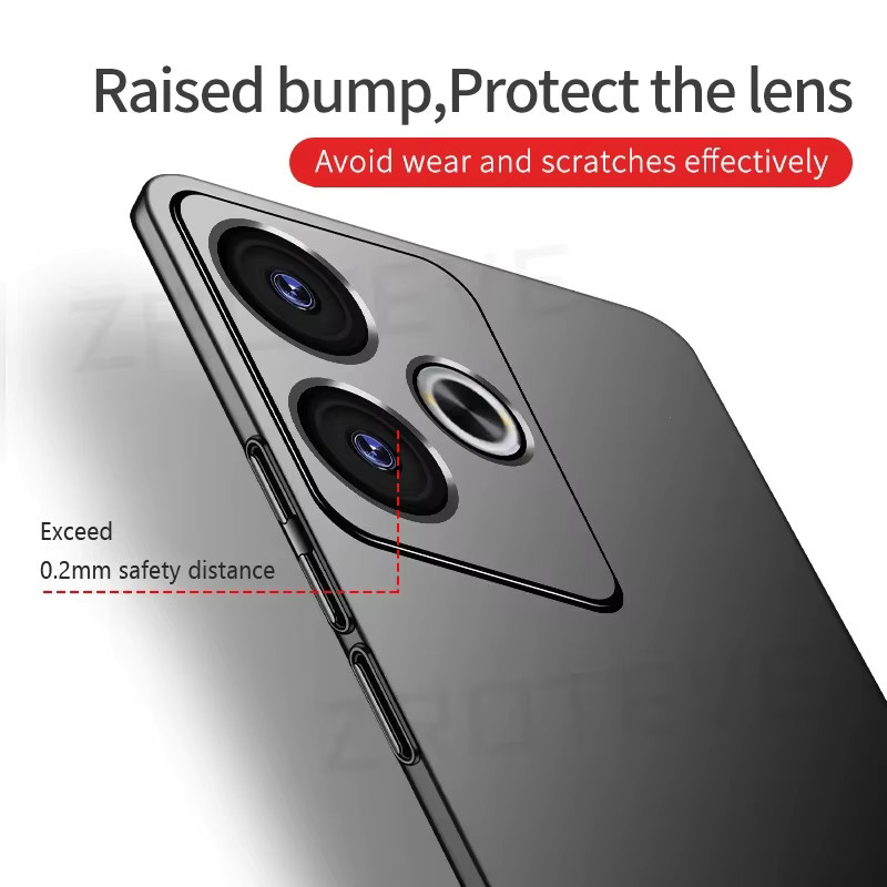 ZROTEVE Ultra Dünne Matte Schutzhülle aus hartem PC für Xiaomi Redmi 13, Redmi 13C und POCO C65 4G - Bild 3