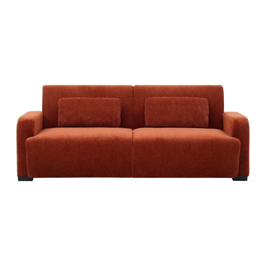 Vente-unique Schlafsofa Lomario in Terracotta, modernes Click-Clack Sofa mit abnehmbaren Bezügen und Dekokissen, Breite: 213 cm - Bild 2