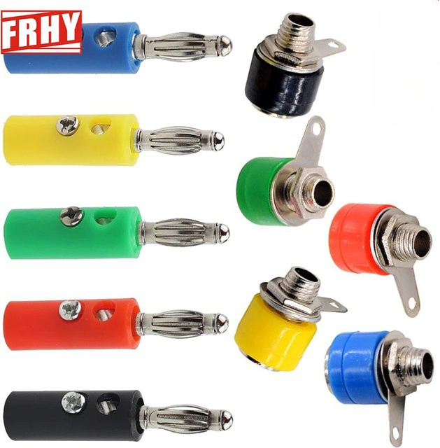 FRHY Bananenbuchsen-Anschlussklemmen-Set 4mm in Grün, 50 Stück DIY-Mutter-Panelmontage-Adapter für sichere Verbindungen - Bild 1