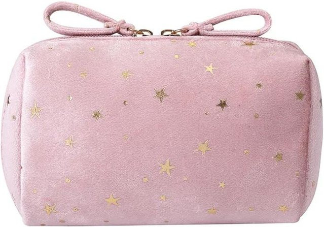 Kosmetiktasche, Samt, Rosa, Organizer für Lippenstift und Make-up - Bild 1