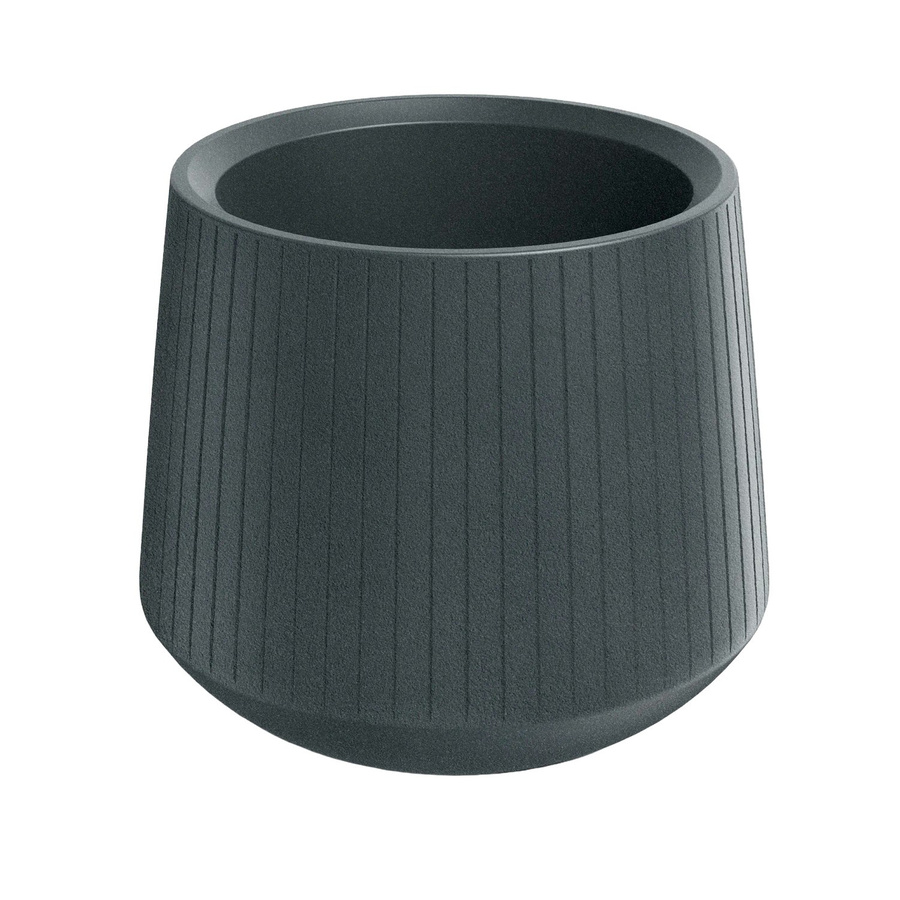 Prosperplast Blumentopf Coro Bowl modern gerippt in Graphit, Durchmesser: 42 cm, Höhe: 48 cm - Bild 2
