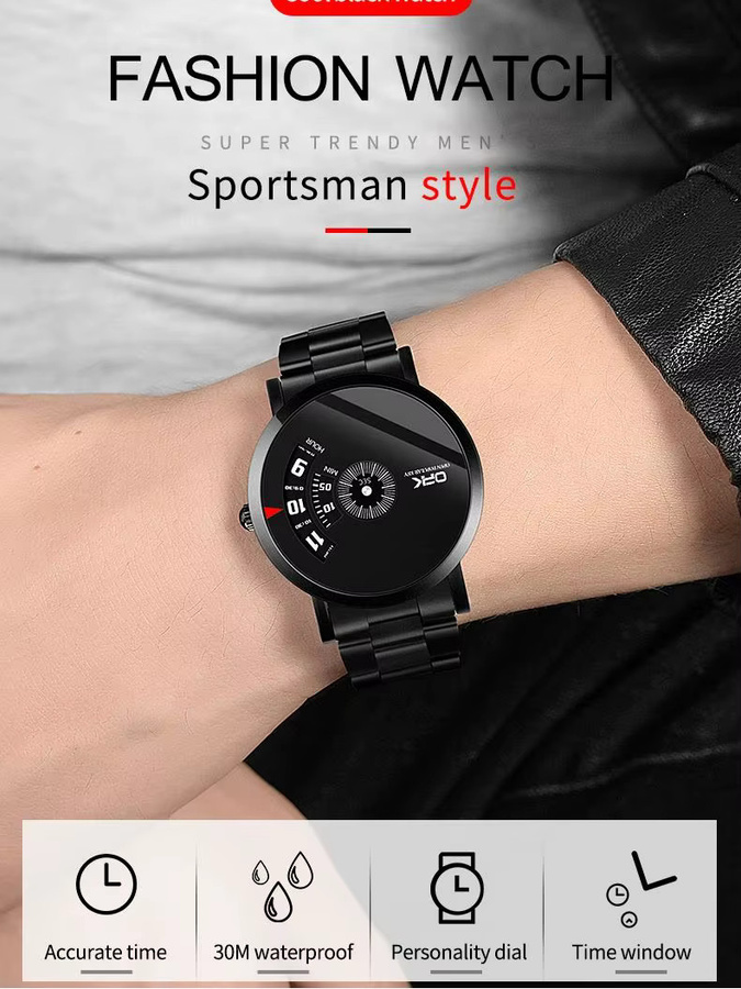 OPK Armbanduhr Quarz, Edelstahl, Schwarz, Herren - Bild 6