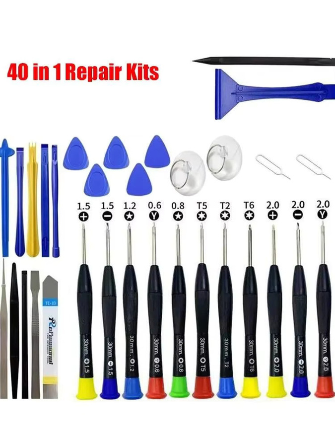 Mrgabwte 40-in-1 Handy-Reparatur-Werkzeug-Set in Multicolour für iPhone, Xiaomi und Huawei - Bild 3