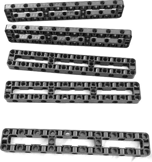 10 Stück Stemedu MOC-Bausteine technische Rahmen 3 x 19 in Schwarz aus Kunststoff - Bild 1