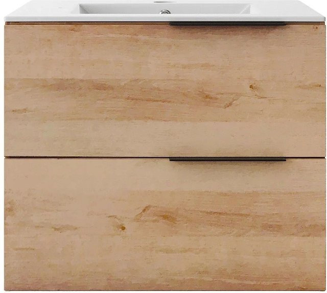 Vente-unique Einzelwaschtisch Nisaya in Naturfarben Hell Beige, B/T/H: 60 x 50 x 46 cm - Bild 1