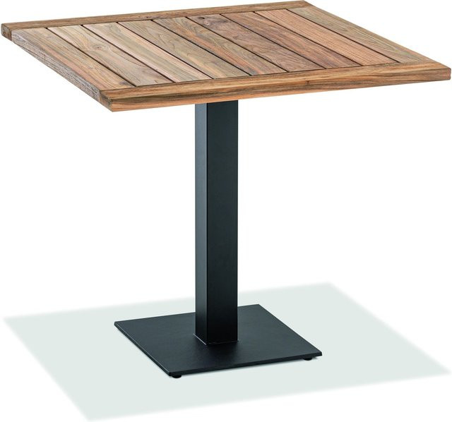 NIEHOFF GARDEN Bistro Gartentisch aus Teakholz und Edelstahl in Anthrazit und Braun, quadratisch - Bild 1