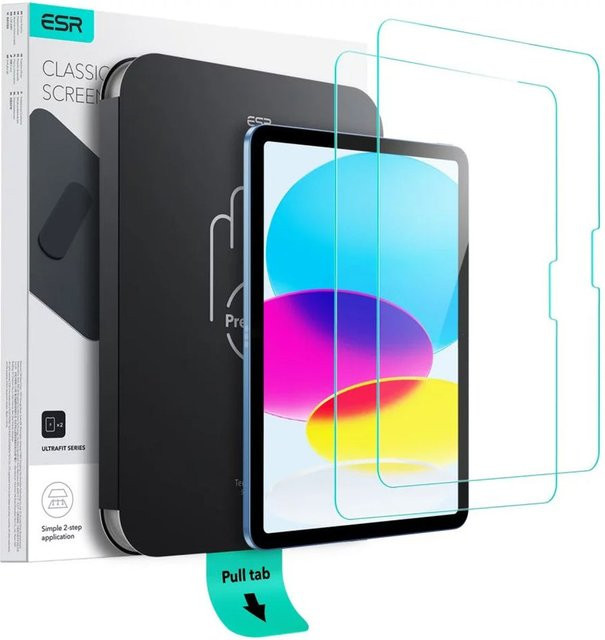 ESR UltraFit Schutzfolie aus gehärtetem Glas für Apple iPad (2025) / (2022), transparent, 2er-Set - Bild 1