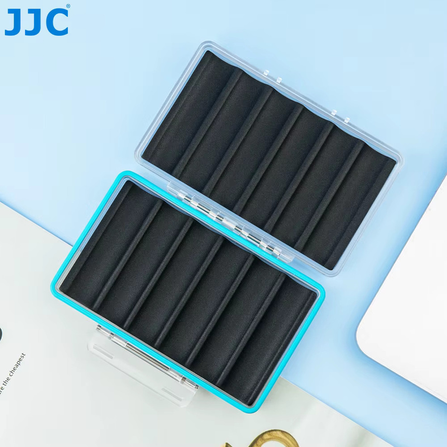JJC Batteriegehäuse für 6 x 18650 Batterien, stoßfestes und wasserbeständiges PC-Gehäuse in Transparent/Weiß - Bild 3