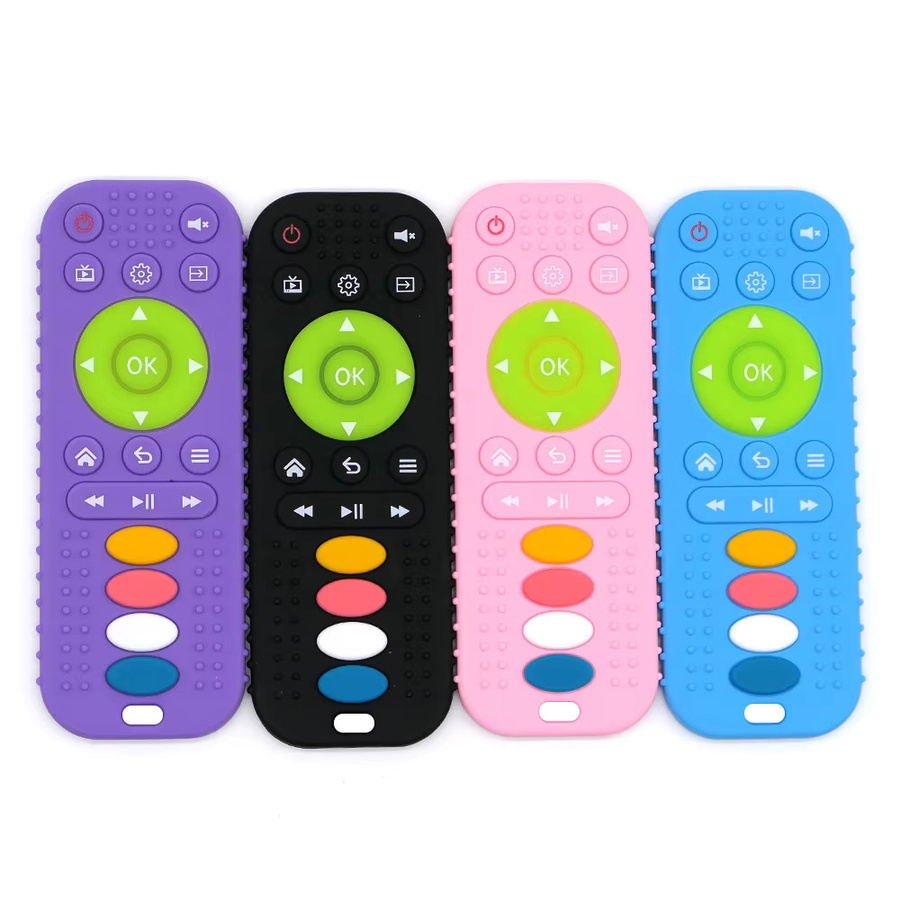 Buntes Silikon-Beißspielzeug in Fernbedienungs-Design für Babys, lebensmittelechtes und BPA-freies Zahnen-Spielzeug - Bild 3