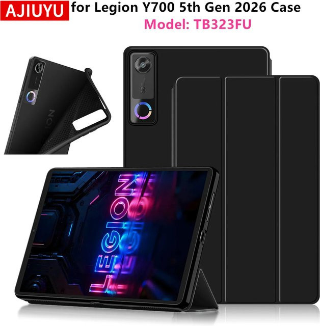 AJIUYU Schutzhülle für Lenovo Legion Y700 2026 5. Generation 8,8 Zoll Tablet Flip Stand Cover in Schwarz - Bild 1