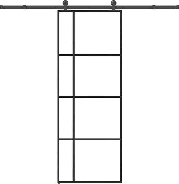 vidaXL Schiebetür aus ESG-Glas und Aluminium in Schwarz und Transparent, B: 76 cm, H: 205 cm - Bild 1