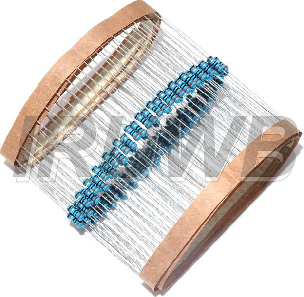 100 Stück Metallschichtwiderstände IRUWB 1/4 W 1 % Elektronik-Kit in Blau mit 6 Werten: 2 Ohm, 2,2 Ohm, 2,4 Ohm, 2,7 Ohm, 3 Ohm, 3,3 Ohm - Bild 1