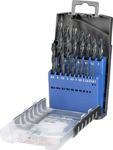 Kwb 19-teiliges HSS Metall-Spiralbohrer-Set aus Edelstahl in Schwarz und Blau - Bild 1