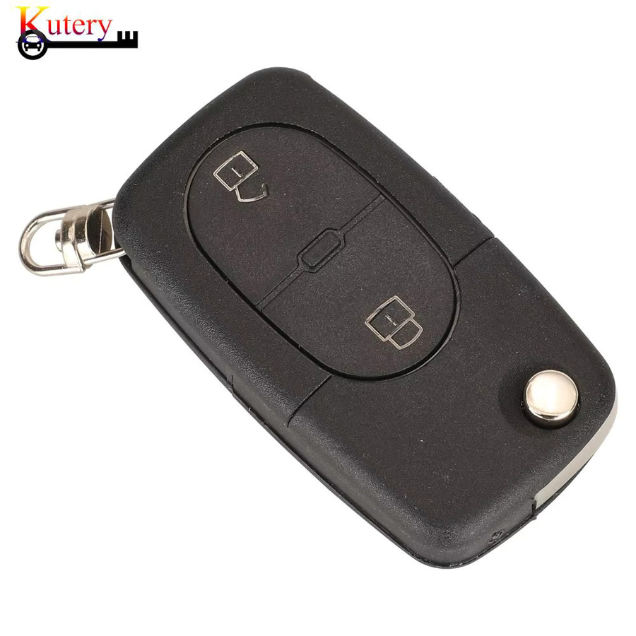 Jingyuqin Smart Car Key Faltbarer Autoschlüssel für Audi A3 A4 A6 A8 RS4 TT Allroad Quattro mit ID48 Chip 315/433MHz in Schwarz - Bild 2