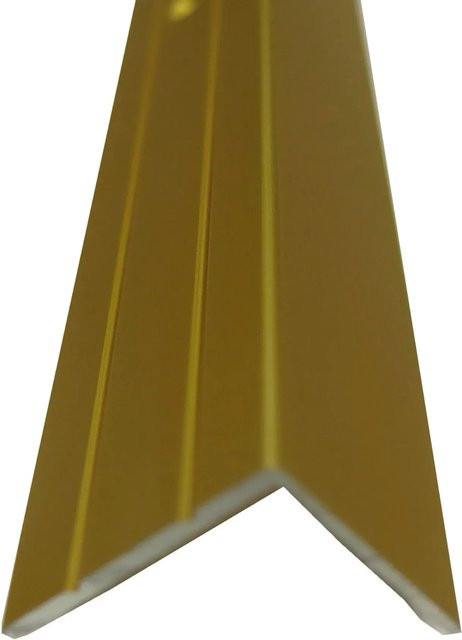 Praktikus Treppenwinkelprofil gelocht aus Aluminium in Gold, Breite: 45 mm, Höhe: 20 mm - Bild 1
