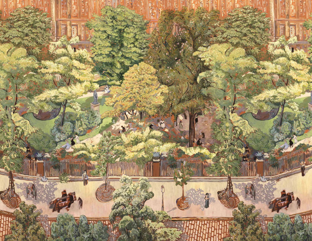 Isidore Leroy Mural Place Vintimille Wandgestaltung mit floralem Mid-Century Design in Mehrfarbig - Bild 3