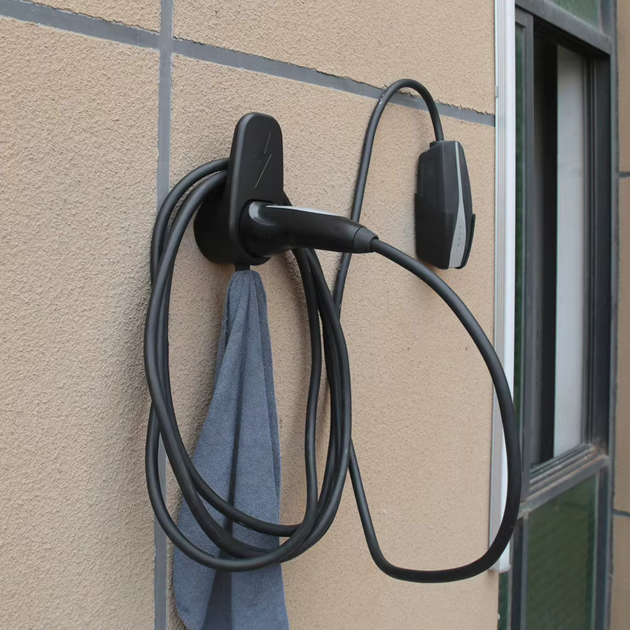 VKTECH Auto Ladekabel Organizer für Tesla Modell 3 und Model Y, Wandhalterung mit Chassis- und Steckerhalterung für das Ladegerät, Schwarz - Bild 4
