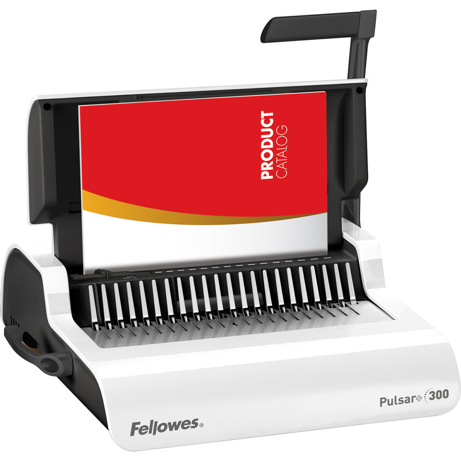 Fellowes Plastikbindegerät Pulsar+ 300 in Weiß/Silber für DIN A4 mit einer Stanzleistung von 17 Blatt und einer Bindekapazität von 300 Bindungen, B/T/H: 39,6 x 45,6 x 13,0 cm - Bild 3