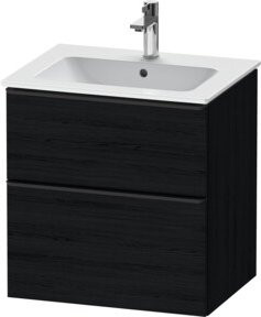 Duravit Waschtischunterschrank D-Neo in Schwarz und Weiß mit 1 Schublade und 1 Auszug, Wandmontage, B/T/H: 61,0 x 46,2 x 62,5 cm - Bild 1