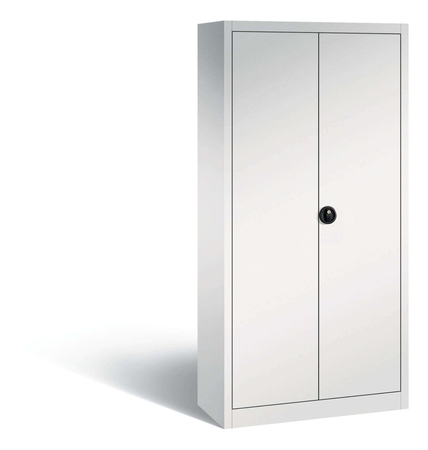 BIGBOXX Stahl Flügeltürenschrank in Weiß Matt für Home-Office und Profis - Bild 1