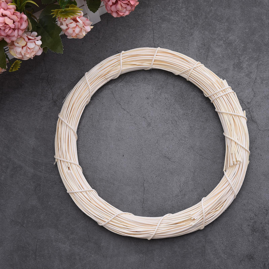 Künstlicher Weihnachts-Hängekranz aus Rattan von OutsideWorld, rund - Bild 4