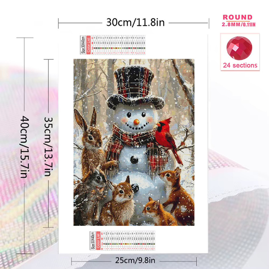 Evershine DIY Diamant Mosaik Schneemann Landschaft, Diamant Malerei - Bild 2