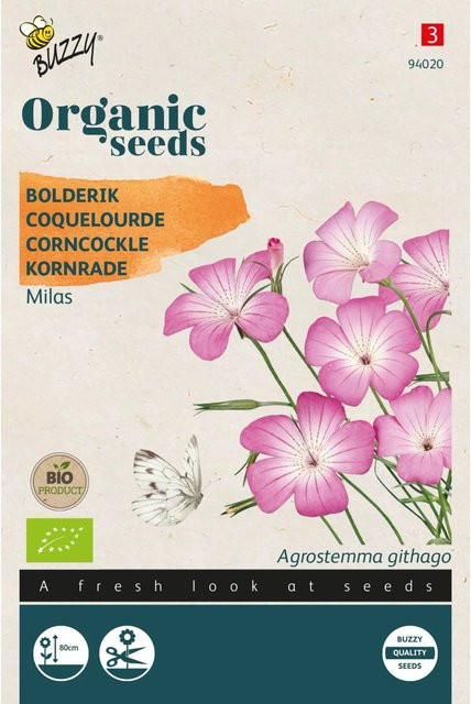 Buzzy Organic Kornrade Himmelsröschen Bio Blumensamen ca. 1 g für Voranzucht oder Direktsaat - Bild 1