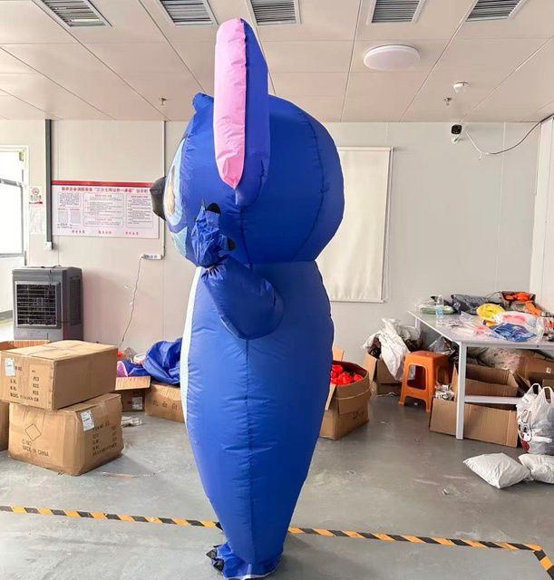 Potdemiel Blaues Cartoon Stitch Aufblasbares Kostüm, für Erwachsene - Bild 1