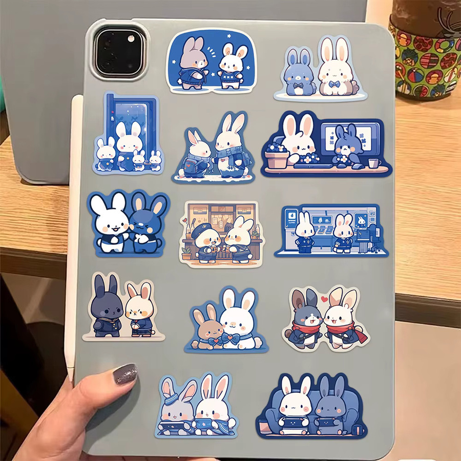 50 Stück Wasserfeste Cartoon Hase Aufkleber für Gepäck, Notebook und Trinkflaschen in Multicolour - Bild 4