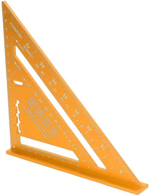 Zimmermannswinkel aus Aluminiumlegierung mit elektrophoretischer Gold-Beschichtung und klarer Skala für die Holzbearbeitung - Bild 1