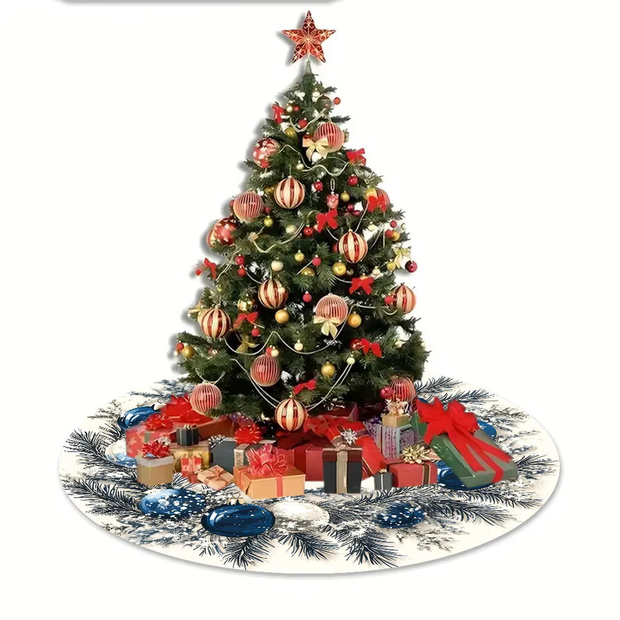 VIKAMA Weihnachtsbaumrock Blue Bell mit floralem Muster in Blau - Bild 5
