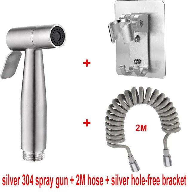 Yiran Furniture Handheld Bidet Sprayer Set aus Edelstahl in Silber - Bild 1