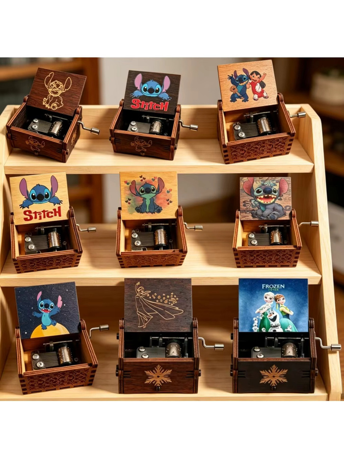 MINISO Disney Die Eiskönigin Holz-Spieluhr mit Handkurbel - Bild 3