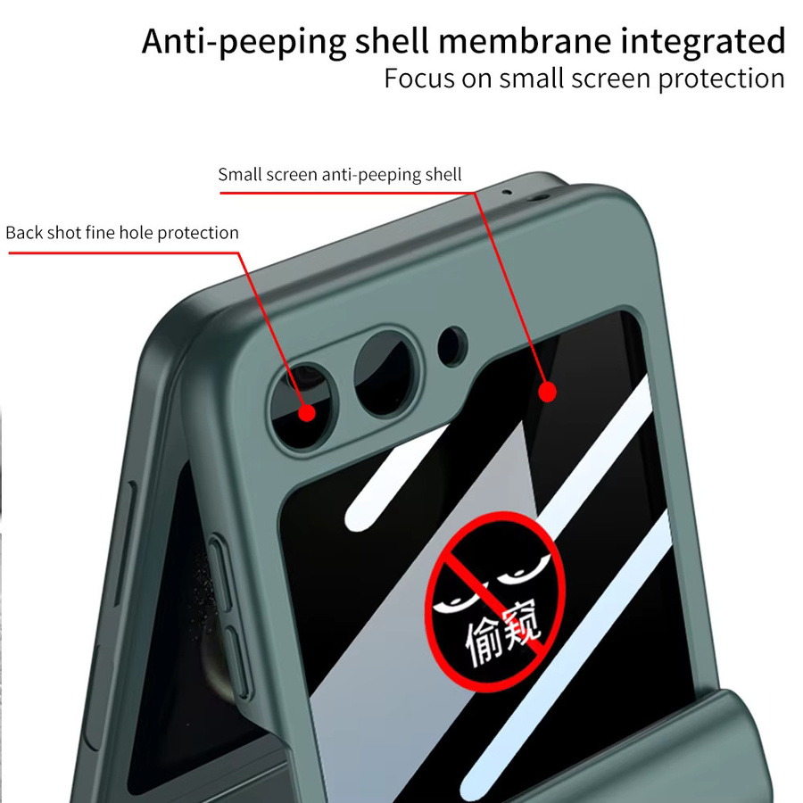 Magnetische Hartschalen-Handyhülle mit Sichtschutz-Schutzfolie und Scharnierschutz für Samsung Galaxy Z Flip 7 in Lila - Bild 4