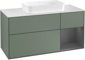 V&B Waschtischunterschrank Finion in Olivenmatt Lackierung, Breite: 120 cm, Tiefe: 50,1 cm, Höhe: 50,1 cm - Bild 1